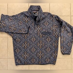 Patagonia Men's Synchilla Snap T Geometric Blue Fleece Pullover XL